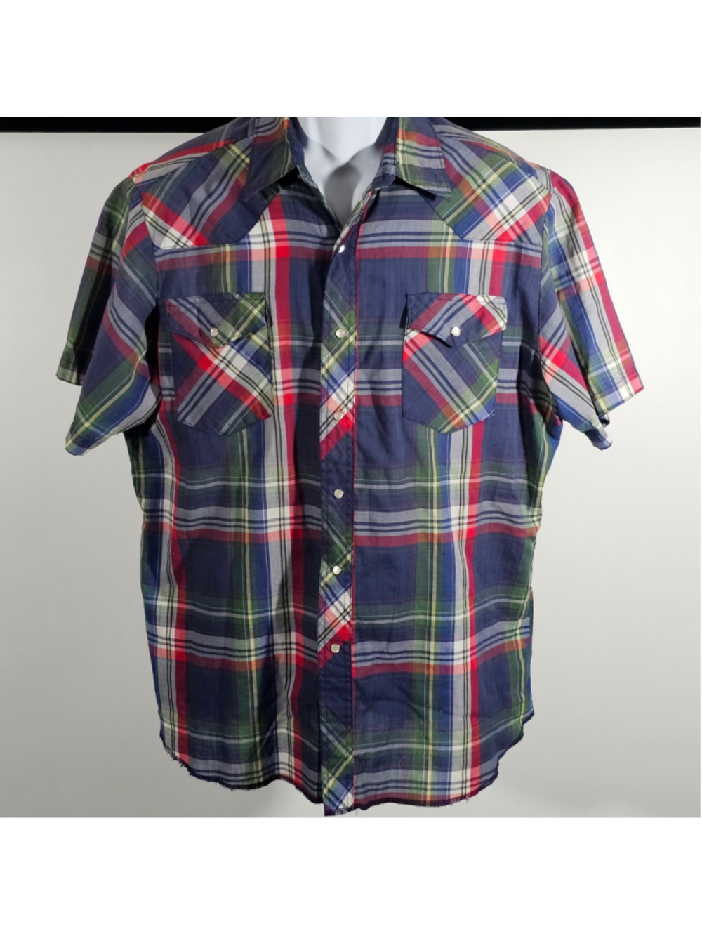 Vintage Wrangler Western Shirt Men’s XL USA Short Sleeve 100% Cotton